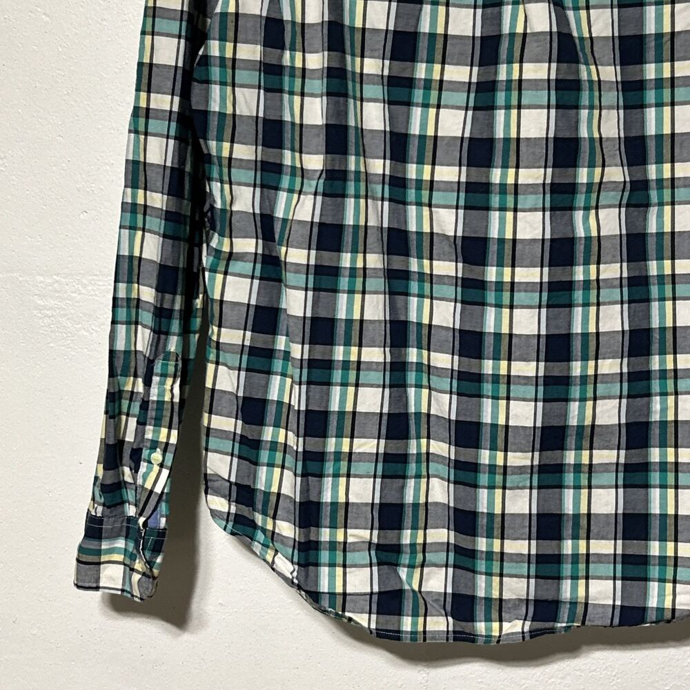American Eagle Athletic Fit Sz. M Mens Casual Button-Down Shirt Blue/Green - Picture 8 of 14